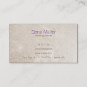 グリッター金ゴールド紫紙吹雪モダン名刺 名刺 (裏面)