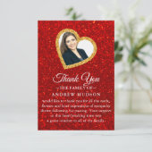 グリッター金ゴールド葬儀フォト悔やみや弔慰サンキューカード サンキューカード (スタンド正面)