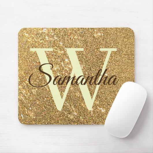 グリッター金ゴールド霜モノグラムの マウスパッド (マウス)