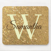 グリッター金ゴールド霜モノグラムの マウスパッド (正面)