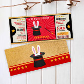 グリッター金ゴールド魔法ショー誕生日チケット 招待状