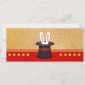 グリッター金ゴールド魔法ショー誕生日チケット 招待状 (裏面)