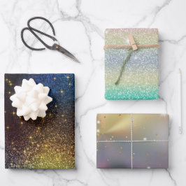 グリッター金ゴールド、シルバー ラッピングペーパーシート