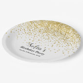 グリッター金ゴールド、金の輝き ペーパープレート (アングル)