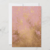 グリッター金属バラ金ゴールドブライダルシャワー 招待状 (裏面)