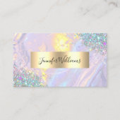 グリッター金箔パープルモダンホログラフィック 名刺 (正面)