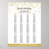 グリッター金色の着席サイン, 誕生日パーティーの席 ポスター (正面)