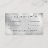 グリッター銀まつ毛エクステンションアポイントメント 名刺 (裏面)