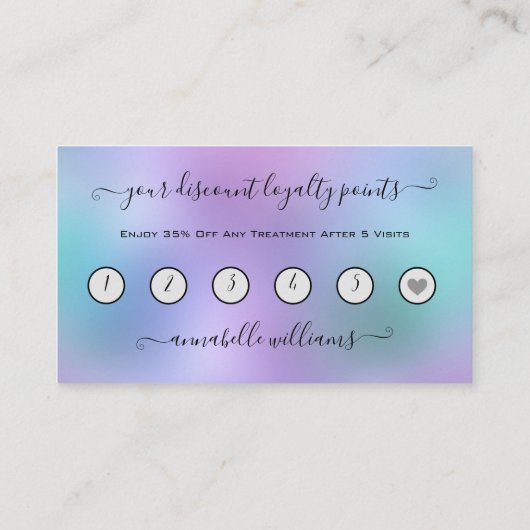 グリッター銀まつ毛エクステンションロイヤリティ 名刺 (裏面)