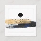 グリッター銀河系ブラシストローク名刺 スクエア名刺 (正面)