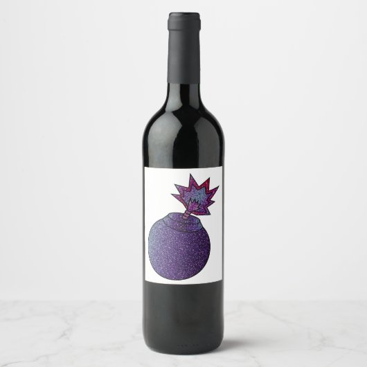 グリッター銀河系爆弾 ワインラベル (正面)