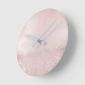 グリッター銀灰色ミニマル金属豆赤面 ラウンド壁時計 (傾斜)