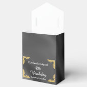 グリッター銀箔ダークブルーゼブラプリント誕生日 フェイバーボックス (オープン)