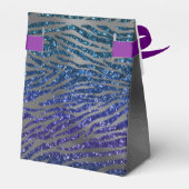 グリッター銀箔ダークブルーゼブラプリント誕生日 フェイバーボックス (裏面サイド)