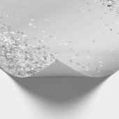 グリッター銀紙吹雪きらめくクリスマスクリスマス ラッピングペーパー (角)