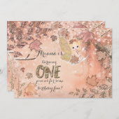 グリッター離れスウィンター秋妖精パーティの招待状 招待状 (正面/裏面)