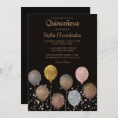 グリッター風船のキンセアニエラ 招待状 (正面/裏面)