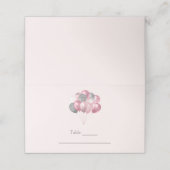 グリッター風船ピンクとシルバー プレイスカード (外部開封)