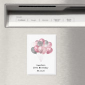 グリッター風船 ピンクとシルバー セーブ・ザ・デート マグネット (インサイチュ (食洗機))