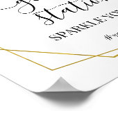 グリッター駅標識グリーン金ゴールドブライダルシャワー ポスター (角)