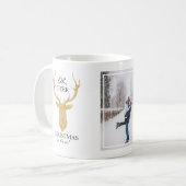 グリッター鹿オーディアクリスマスはこちら コーヒーマグカップ (正面左)