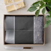 グリッター黒い銀製パターンプリントのデザイン 薄葉紙 (ギフト)