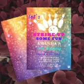 グリッター10代のボーリング誕生日パーティーへの招待 招待状