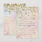 グリッター3Dブライダルシャワースウィート16th金ゴールドホログラフ 招待状 (正面/裏面)