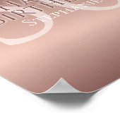 グリッター50thピンクの誕生日パーティー ポスター (角)