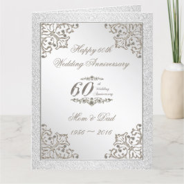 グリッター60th Diamond 結婚's Anniversary 8.5X11 カード