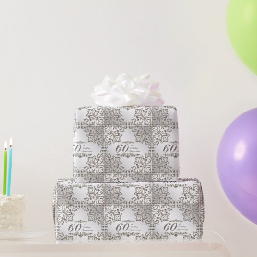 グリッター60th Diamond Anniversary Wrapping紙 ラッピングペーパー (パーティーギフト)