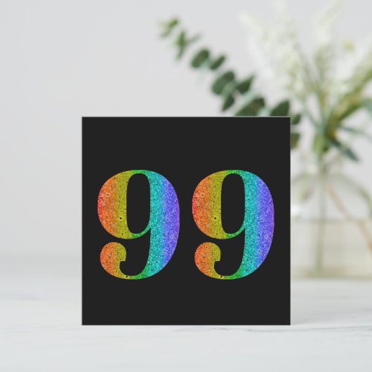 グリッター99誕生日カスタム模擬グリッター シーズンカード (スタンド正面)