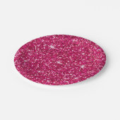 グリッター|の明るい赤紫色 ペーパープレート (アングル)