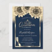 グリッター，ひまわり，ガラスチアラブルーキンセアニェラ 招待状 (正面)