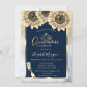 グリッター，ひまわり，ティアラメトリックキンセアニェラ 招待状 (正面)