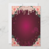 グリッター エッフェル塔 フラワーリングのキンセアニエラ 招待状 (裏面)