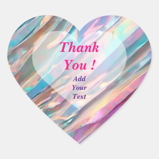 グリッター オパール ホログラフィック トレンディ コレクション ハートシール (正面)