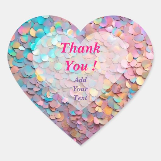 グリッター オパール ホログラフィック モダンコレクション ハートシール (正面)