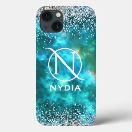 グリッター ガーリー スウィート16 ティール iPhone 13ケース