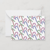 グリッター キャンディー ケーン パターン ノートカード (裏面)