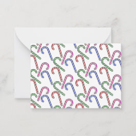 グリッター キャンディー ケーン パターン ノートカード