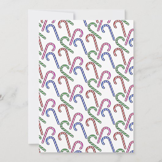 グリッター キャンディー ケーン パターン 招待状 (正面)