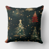 グリッター クリスマスツリー & スター (2) クッション (正面)