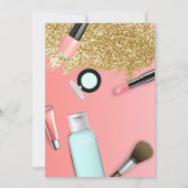 グリッター グラム スパ パーティー招待状または自分を甘やかすパーティー 招待状 (裏面)