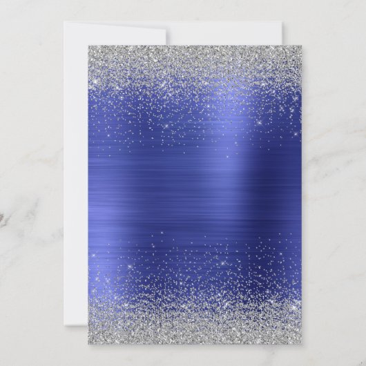 グリッター グラム 21歳の誕生日 青いディスコボール 招待状 (裏面)
