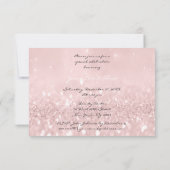 グリッター グレー ピンク ダイヤモンド クリスタル ウェディングドレス 招待状 (裏面)