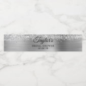 グリッター シルバー ホイル ブライダル シャワー ペットボトルラベル (シングルラベル)