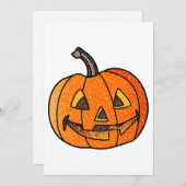 グリッター ジャック・オ・ランタン 招待状 (正面/裏面)