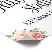 グリッター ステーション サイン ピンク ボヘミアンチック ブライズシャワー (角)