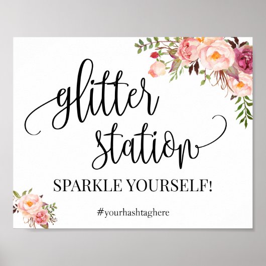 グリッター ステーション サイン ピンク ボヘミアンチック ブライズシャワー (正面)